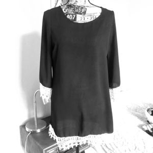 60’s style mini dress with bell bottom sleeves